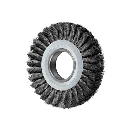 6 Knot Wheel Brush - Double Row - .012 CS Wire, 2 A.H.
